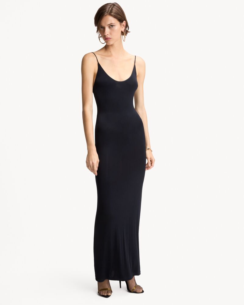 CASSANDRE-chain backless dress in knit