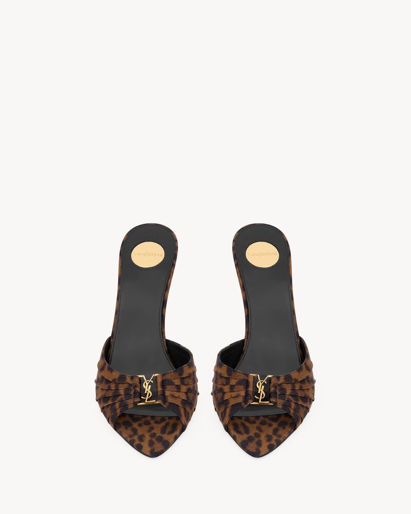 BABYLONE mules in leopard grosgrain