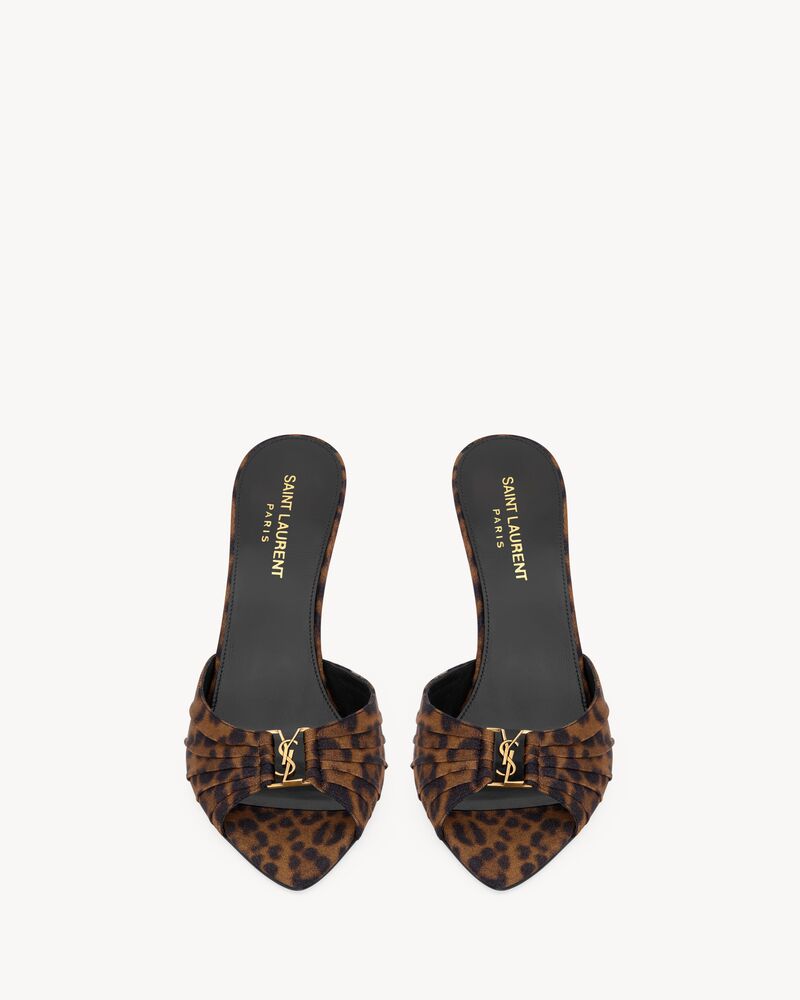 BABYLONE mules in leopard grosgrain