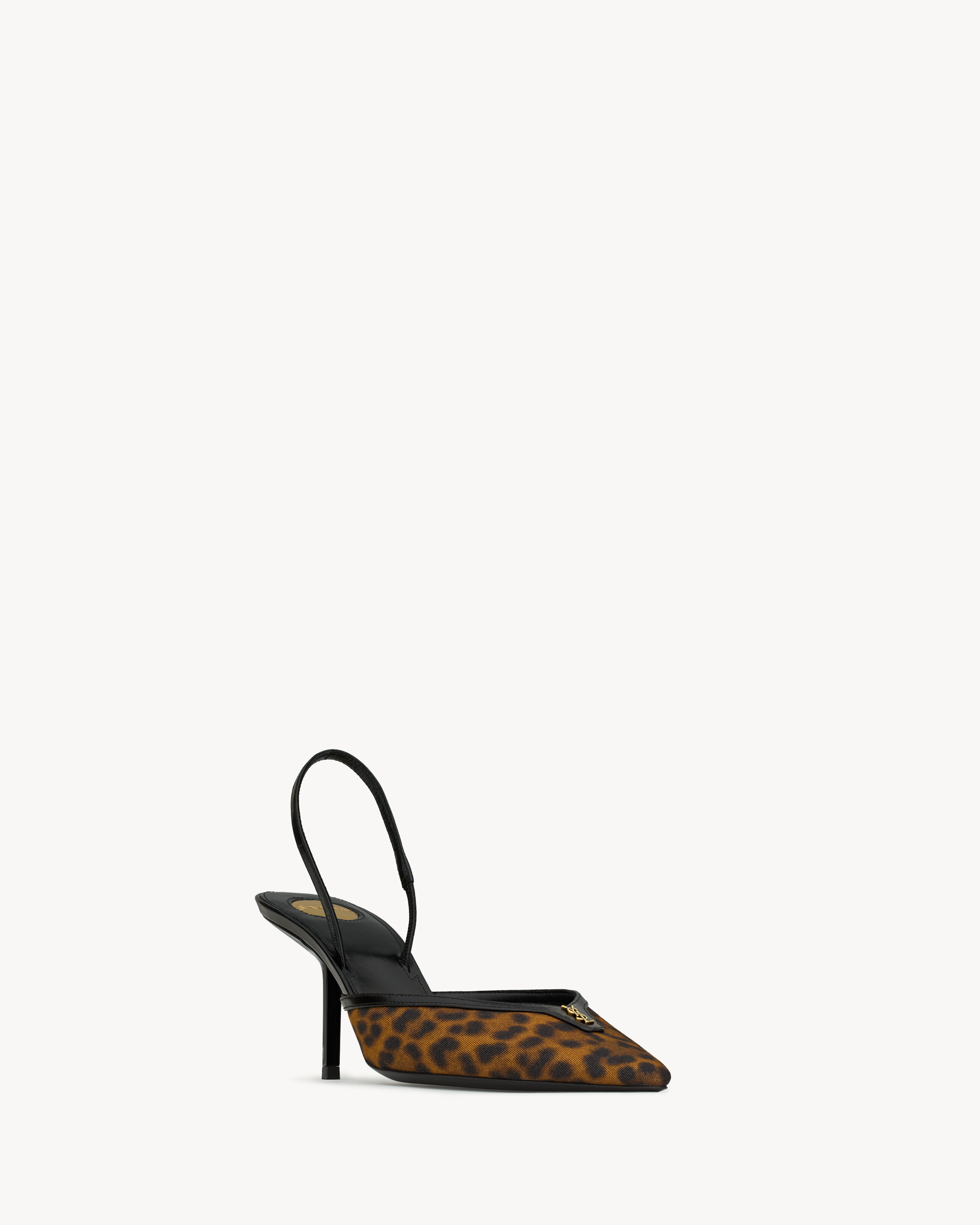 FOLIE slingback pumps in leopard grosgrain