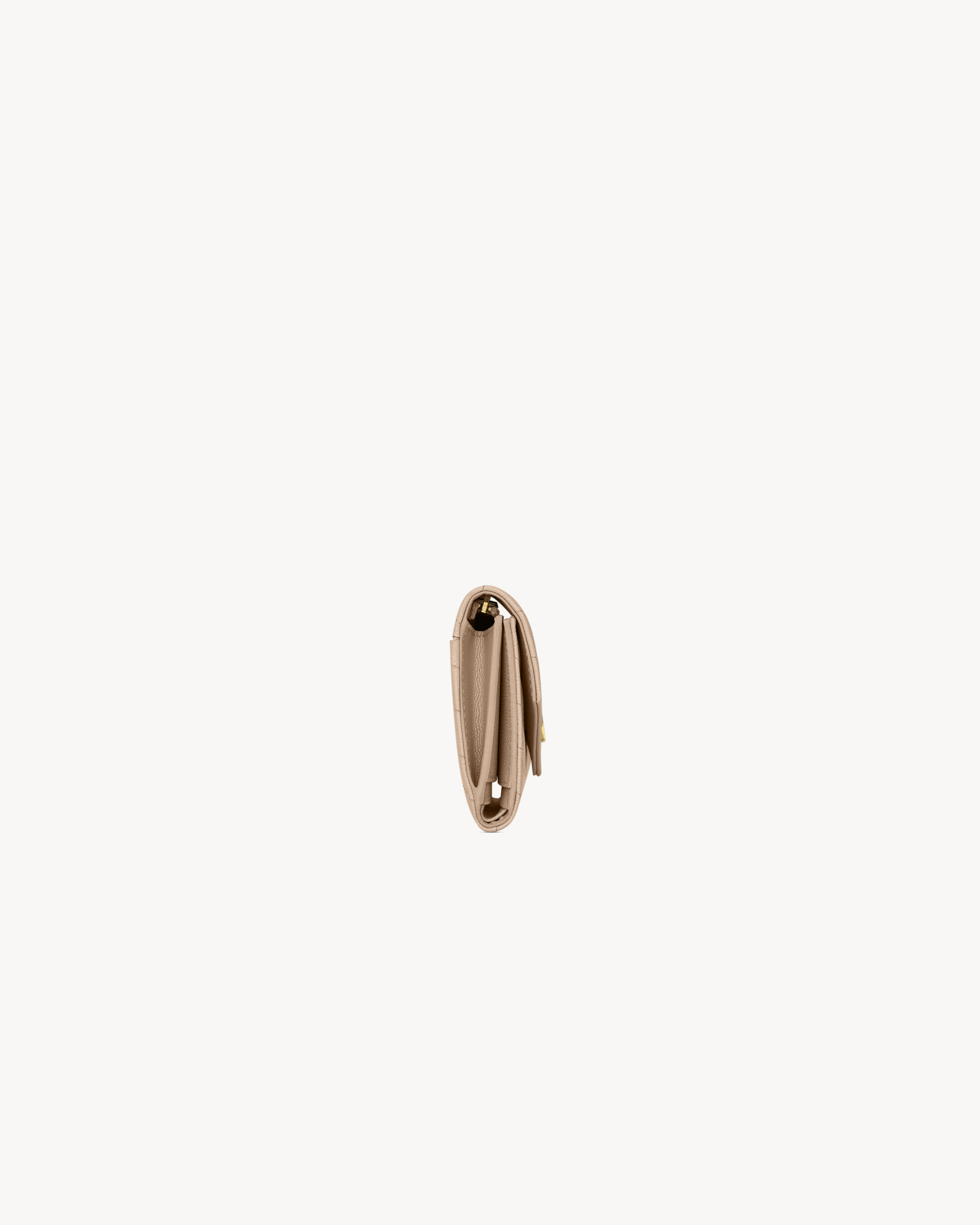 CASSANDRE MATELASSÉ Kompaktes Trifold-Lederportemonnaie mit Grain-de-Poudre-Prägung
