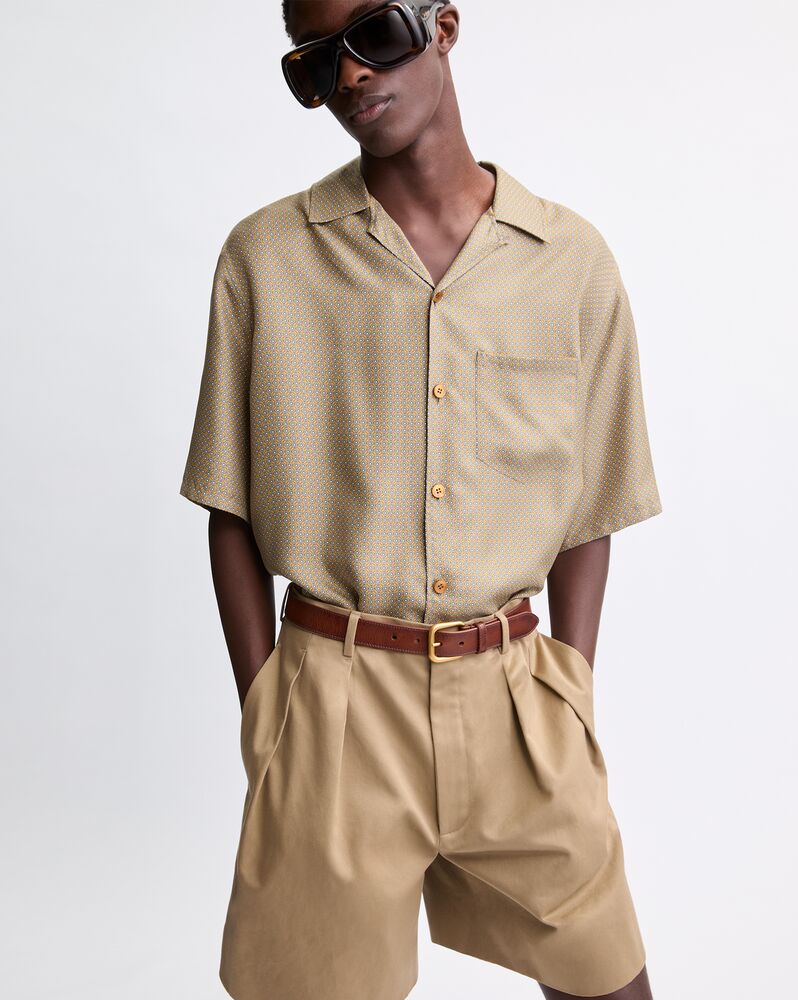 shirt in geometric silk