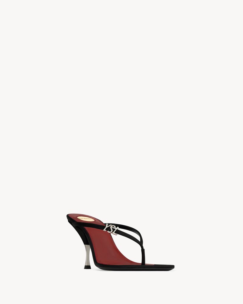 JERRY mules in satin crepe and rhinestones