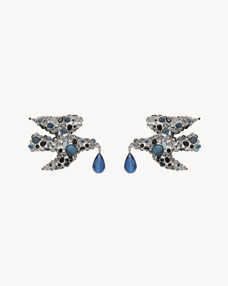 dove earrings in glass and resin