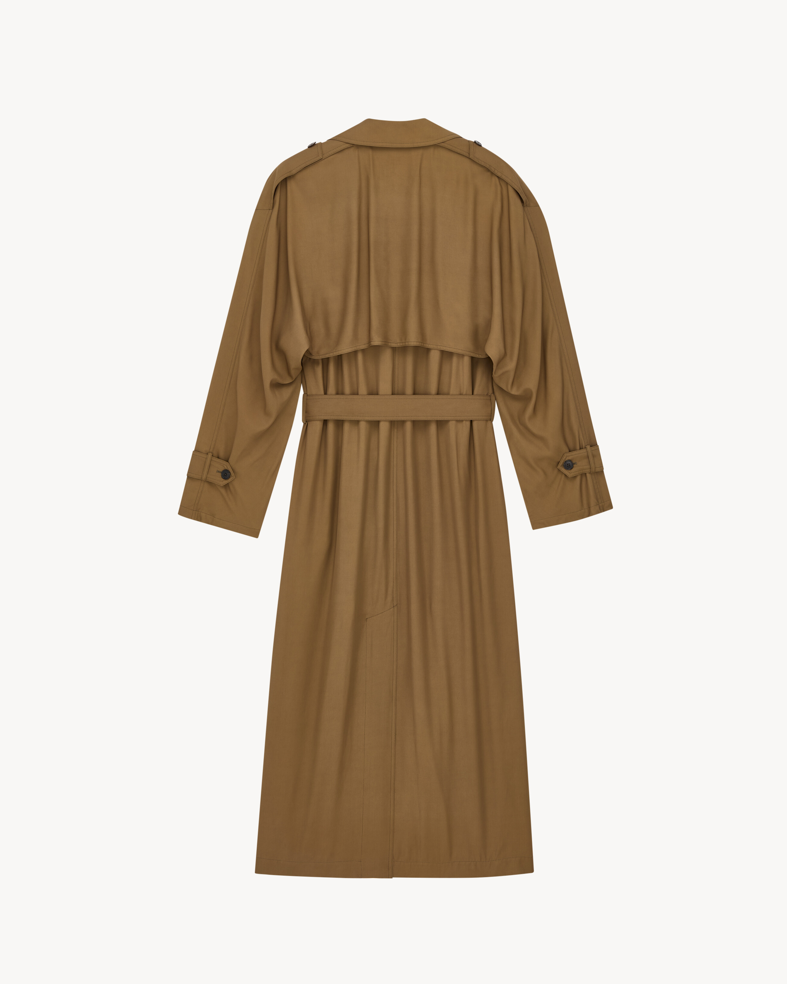 trench coat em sarja de algodão
