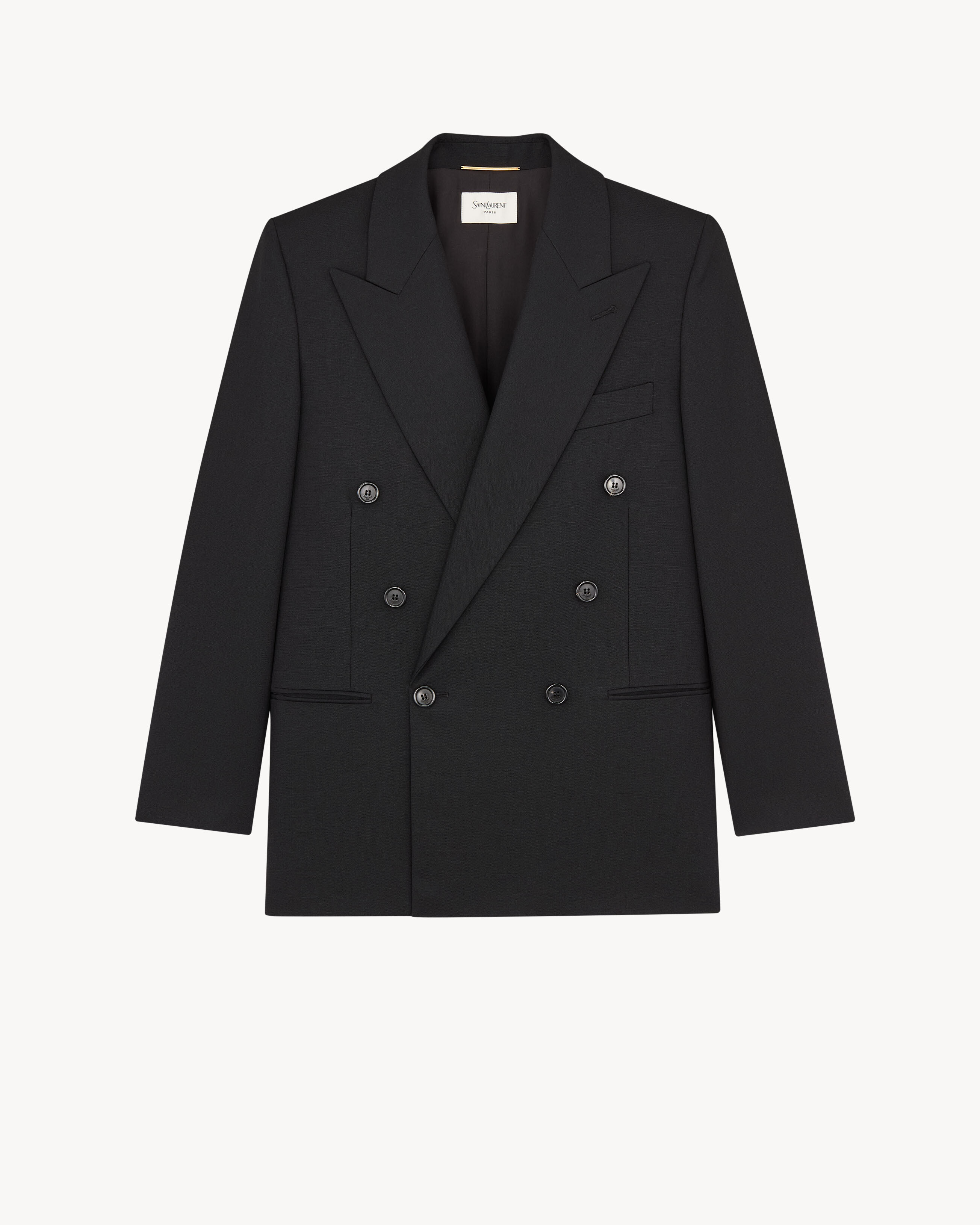 double-breasted short jacket in wool