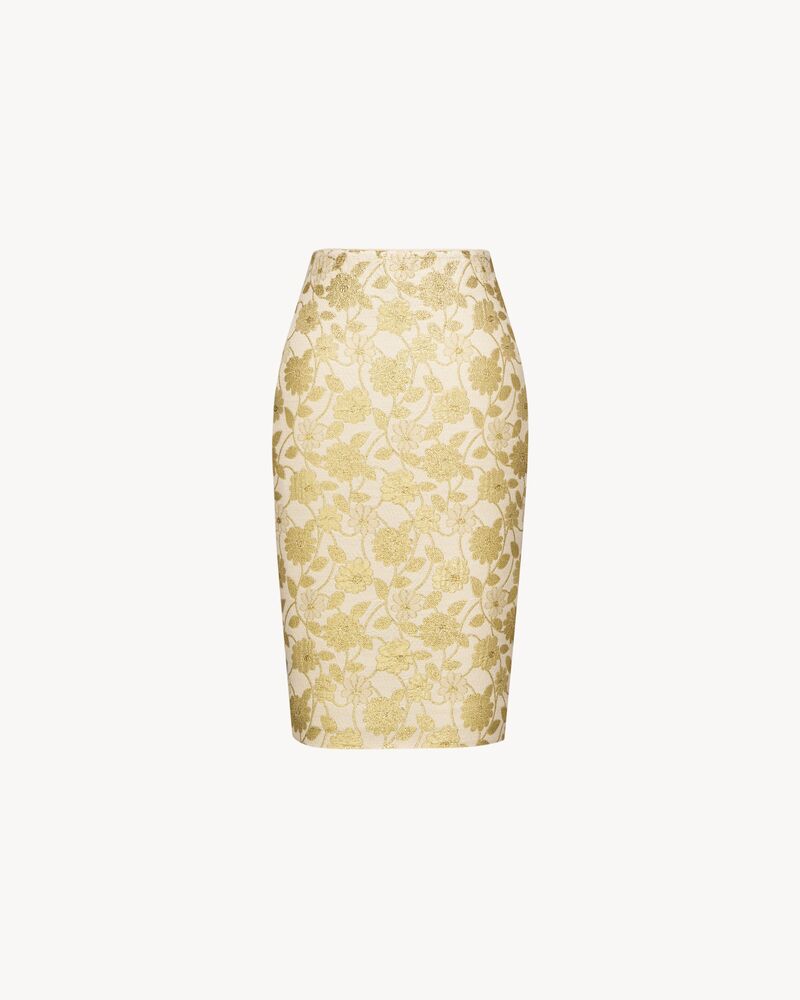 brocade midi skirt