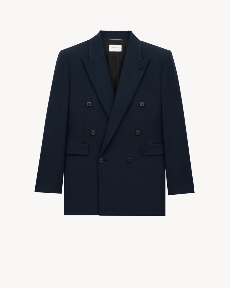 long jacket in wool gabardine