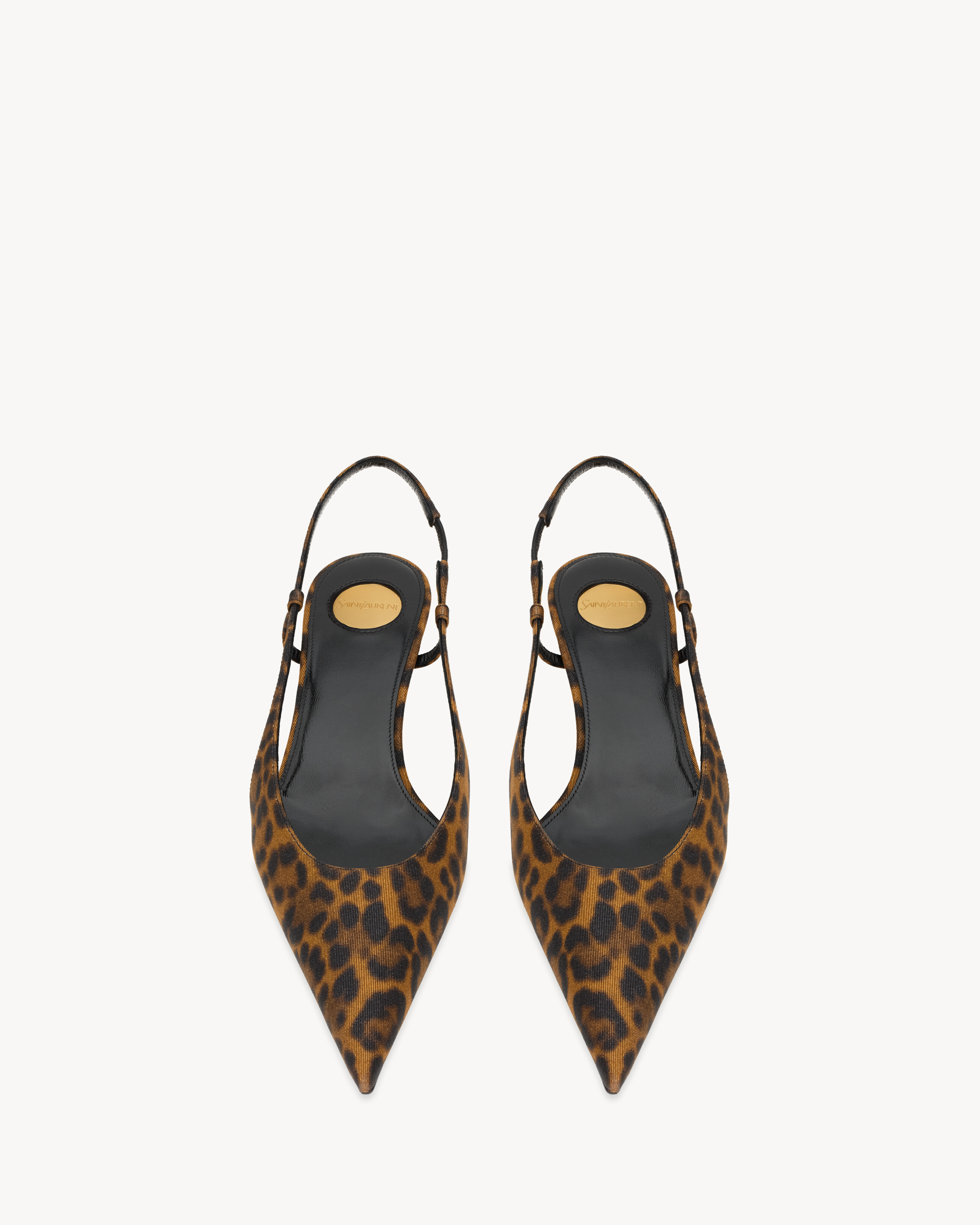 SECRET Slingback-Pumps aus Grosgrain in Leopardenoptik