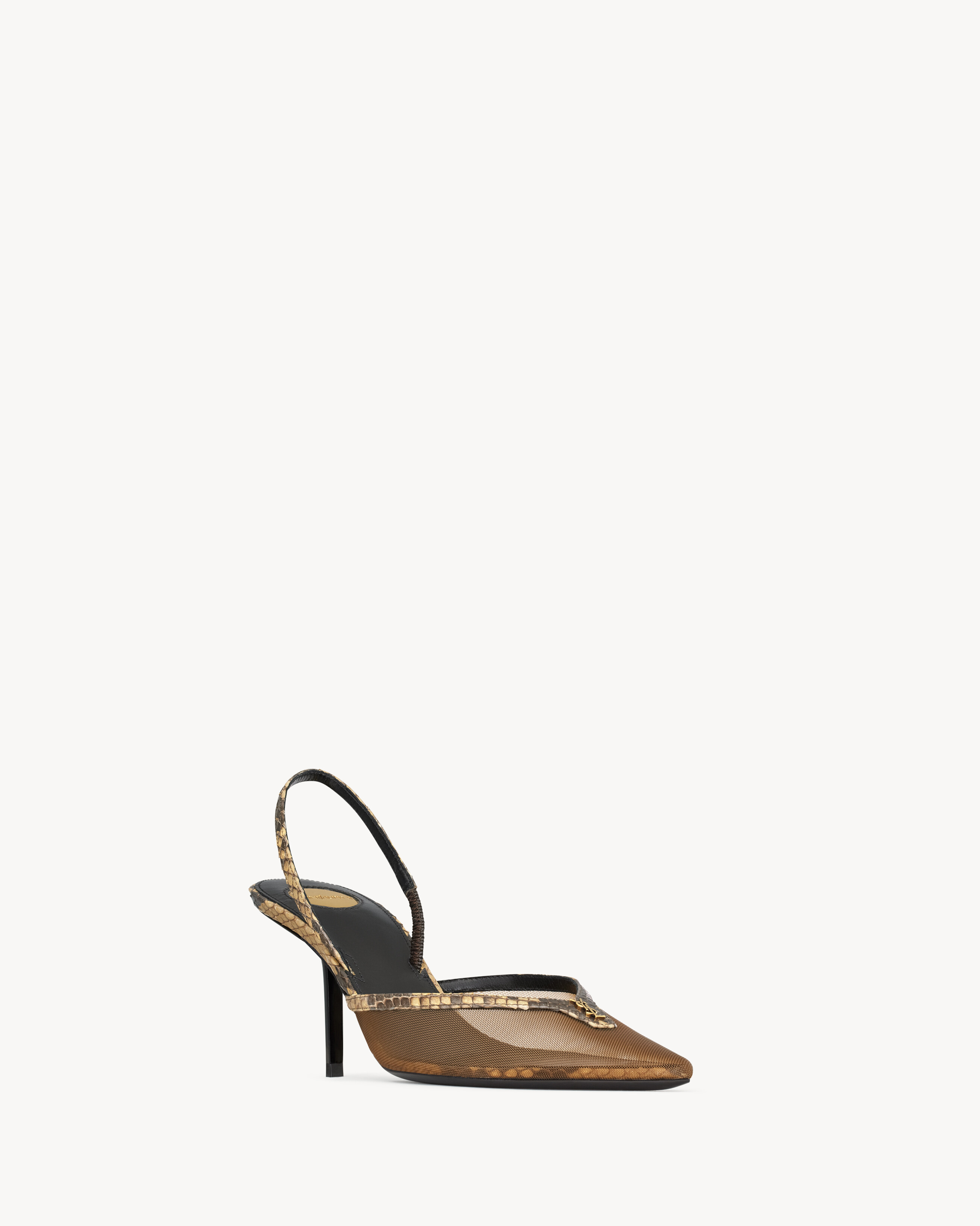 FOLIE slingback pumps in mesh and python