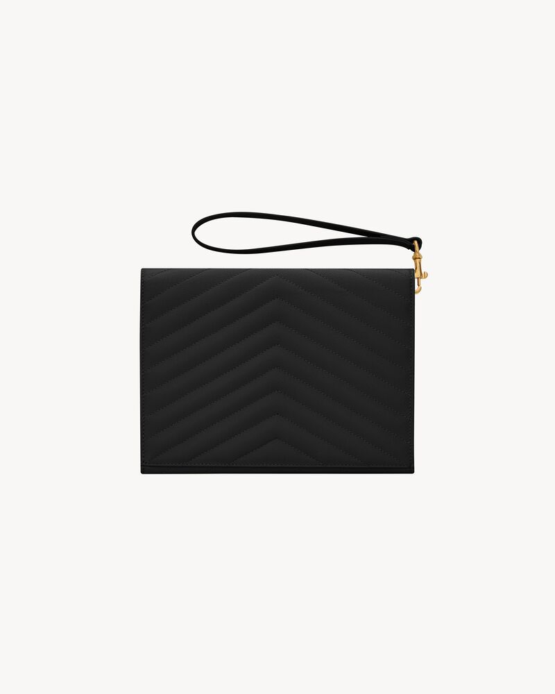 CASSANDRE Cartera de mano de piel acolchada y repujada grain de poudre
