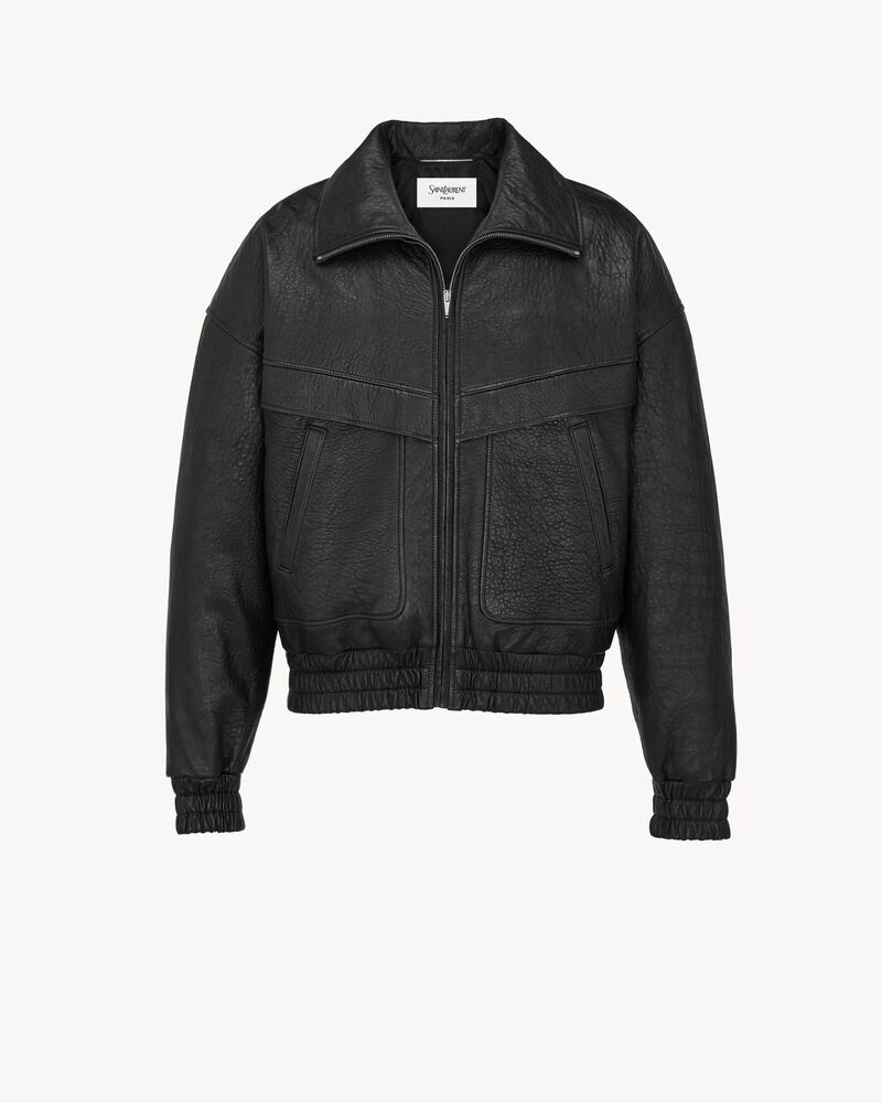 jacket in bubbled lambskin