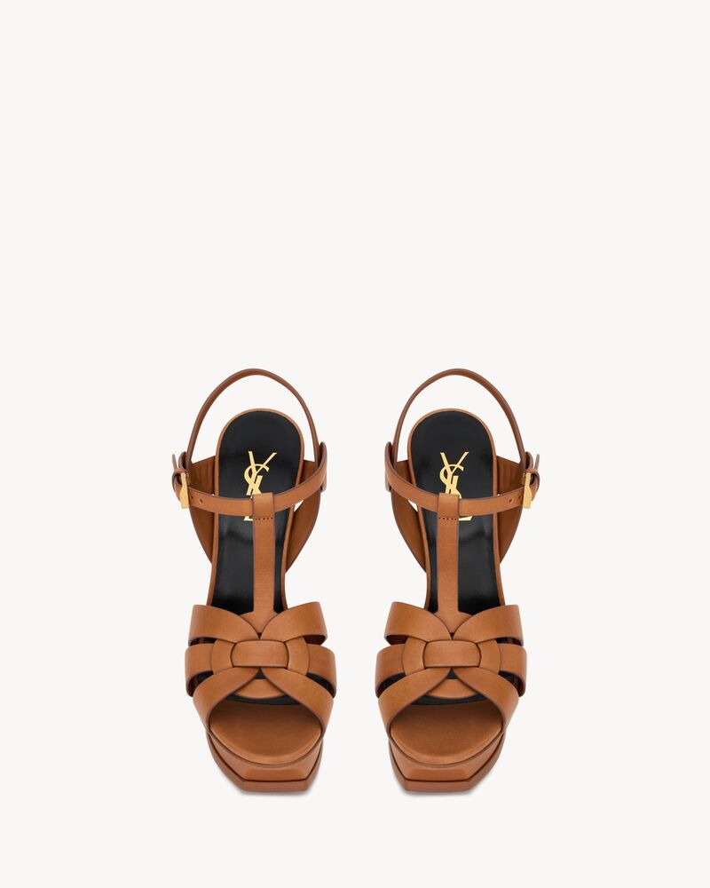 TRIBUTE platform sandals in smooth leather