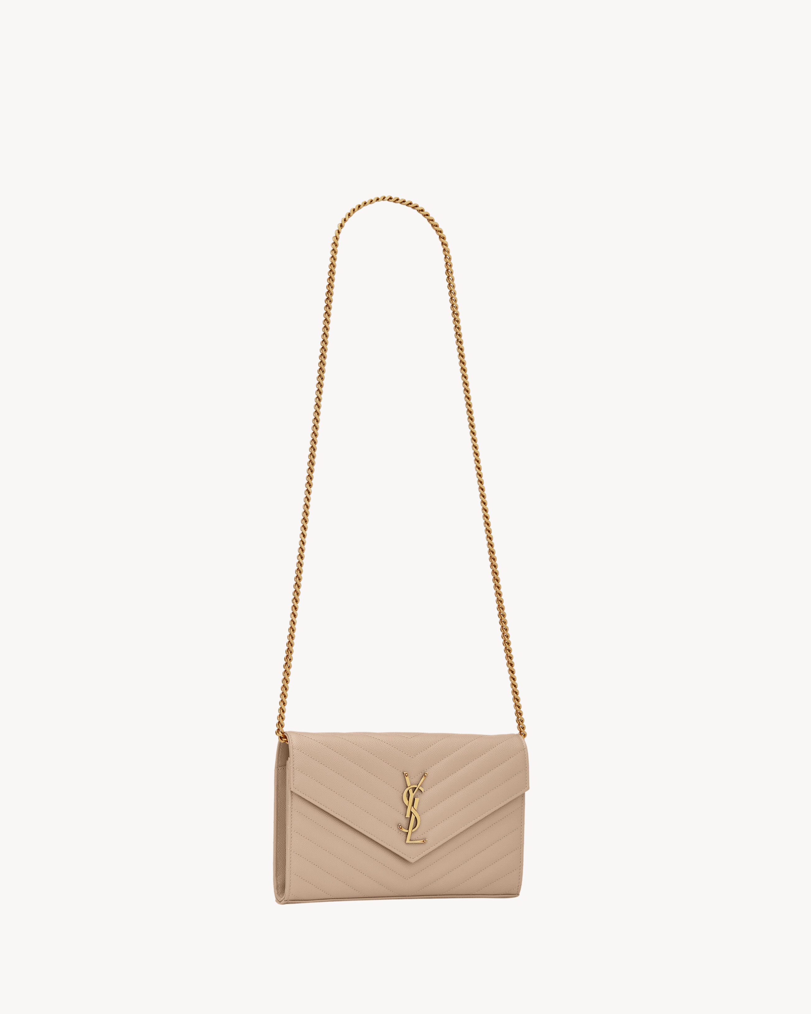 CLASSIC CASSANDRE CHAIN WALLET IN GRAIN DE POUDRE LEATHER