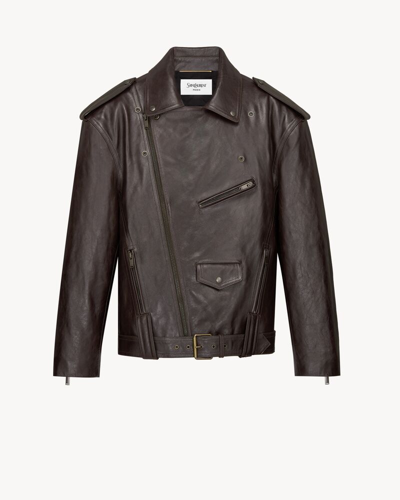 biker jacket in smooth leather
