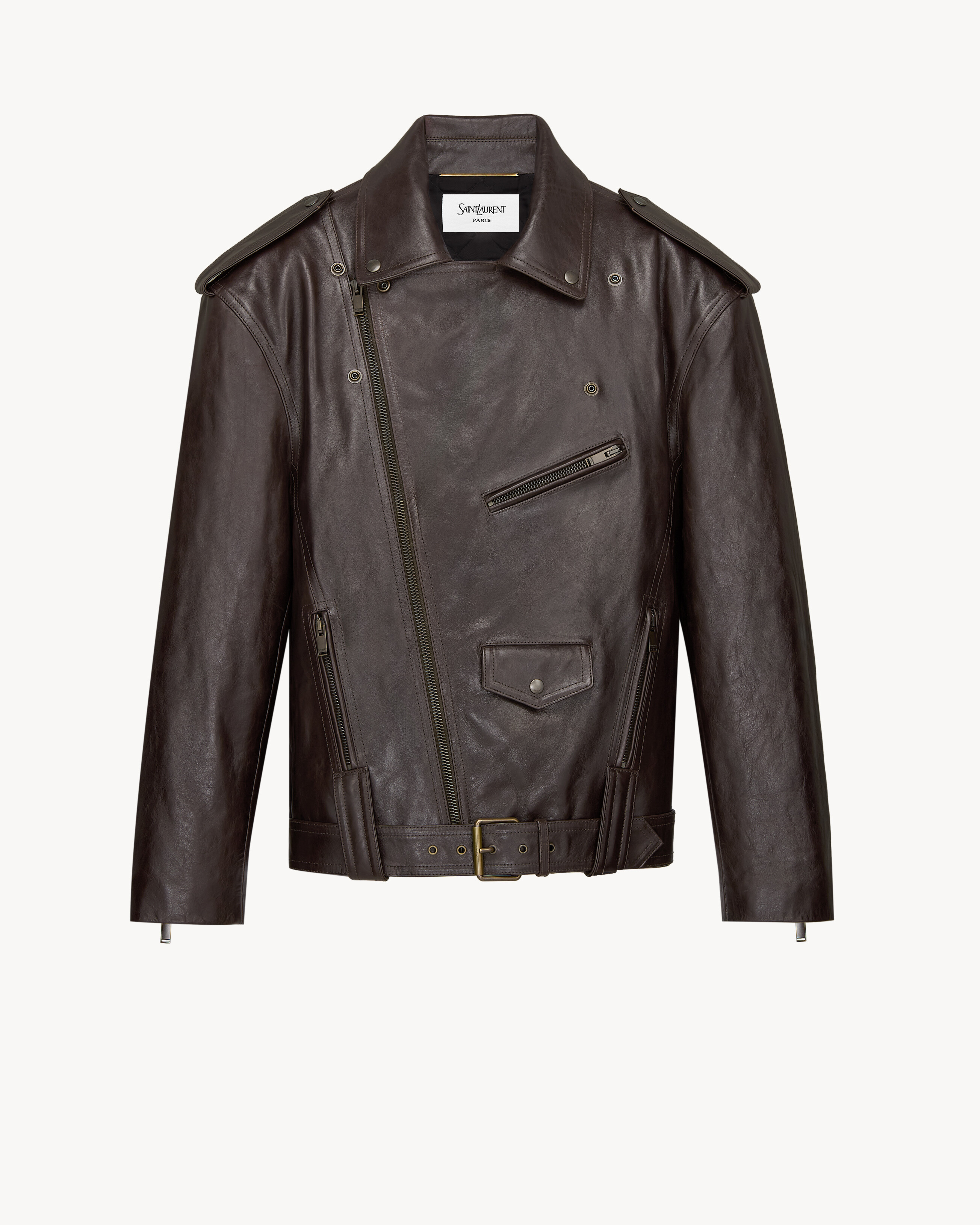 biker jacket in smooth leather