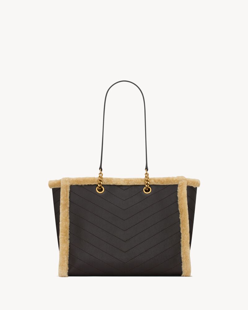 NIKI shopping en cuir et shearling