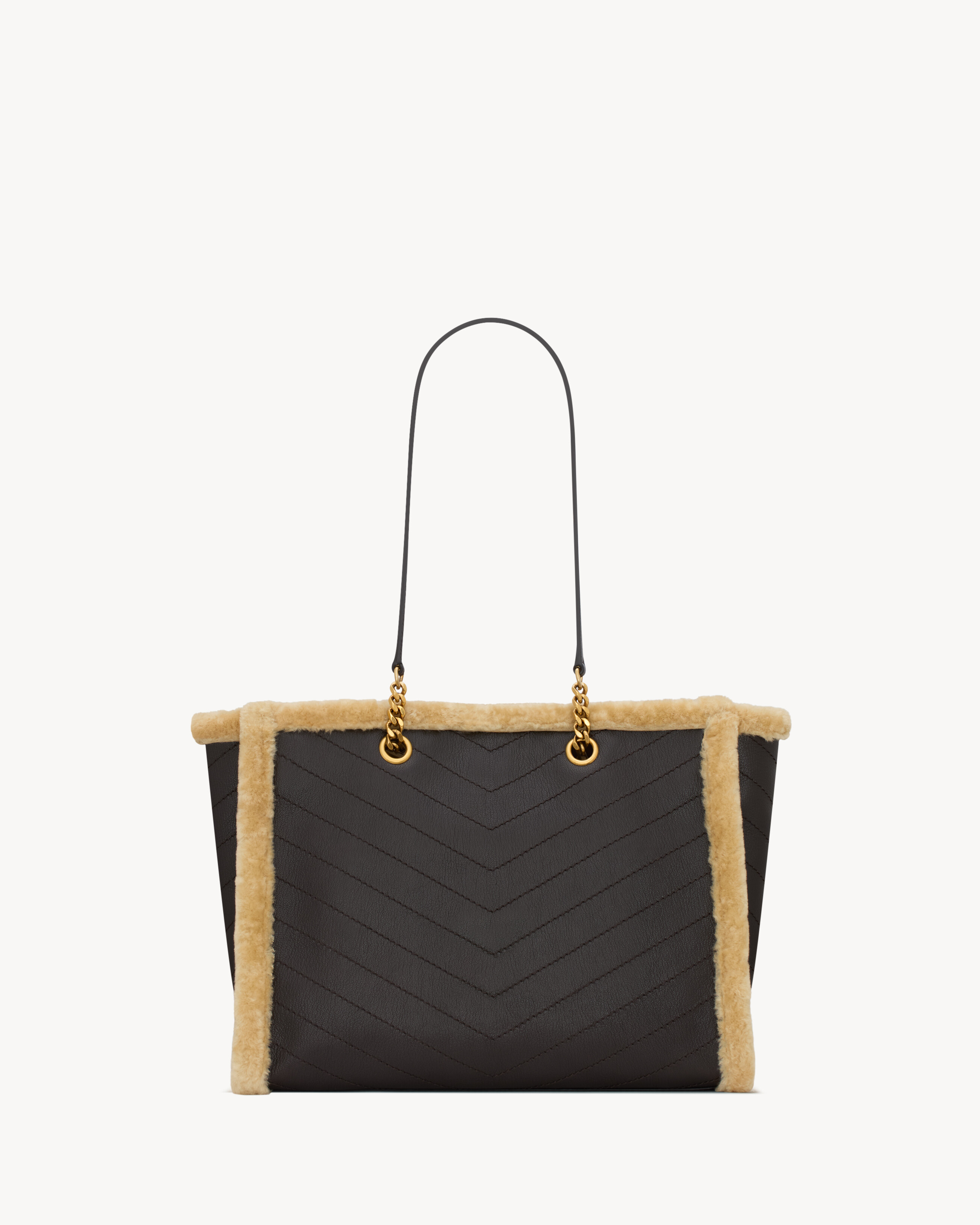 NIKI shopping en cuir et shearling