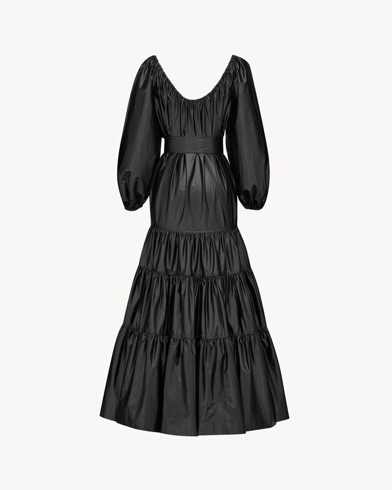 dress in coated twill