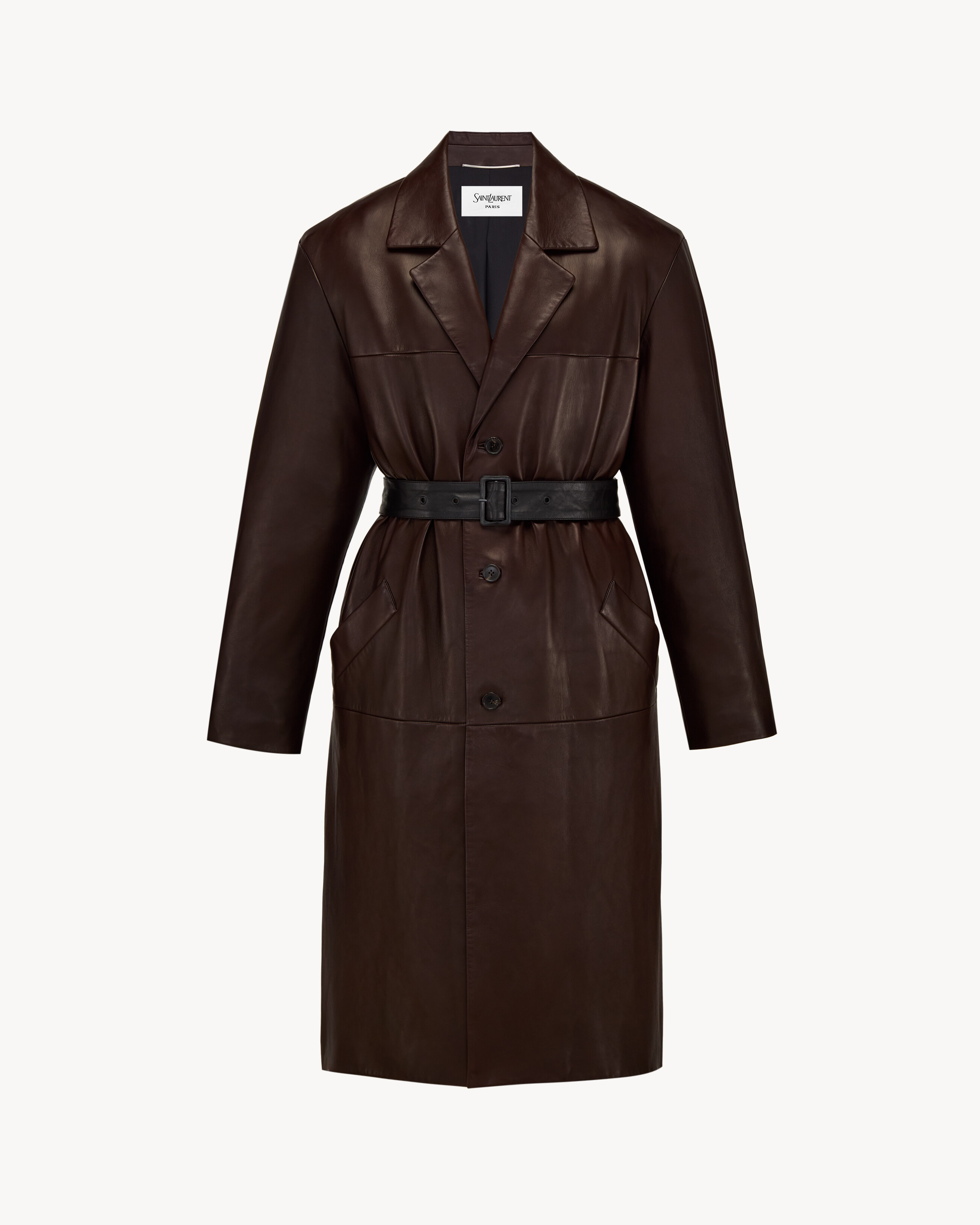 car coat in lambskin in Brown | Saint Laurent | YSL PL | ID