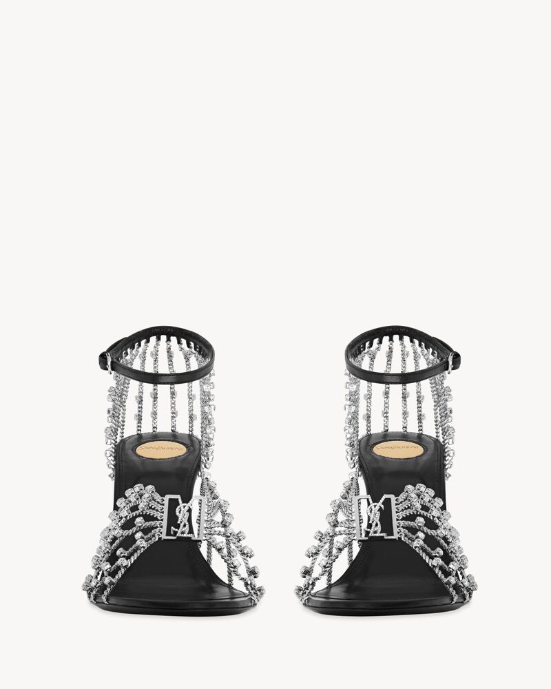 BABYLONE sandals in smooth leather and crystals