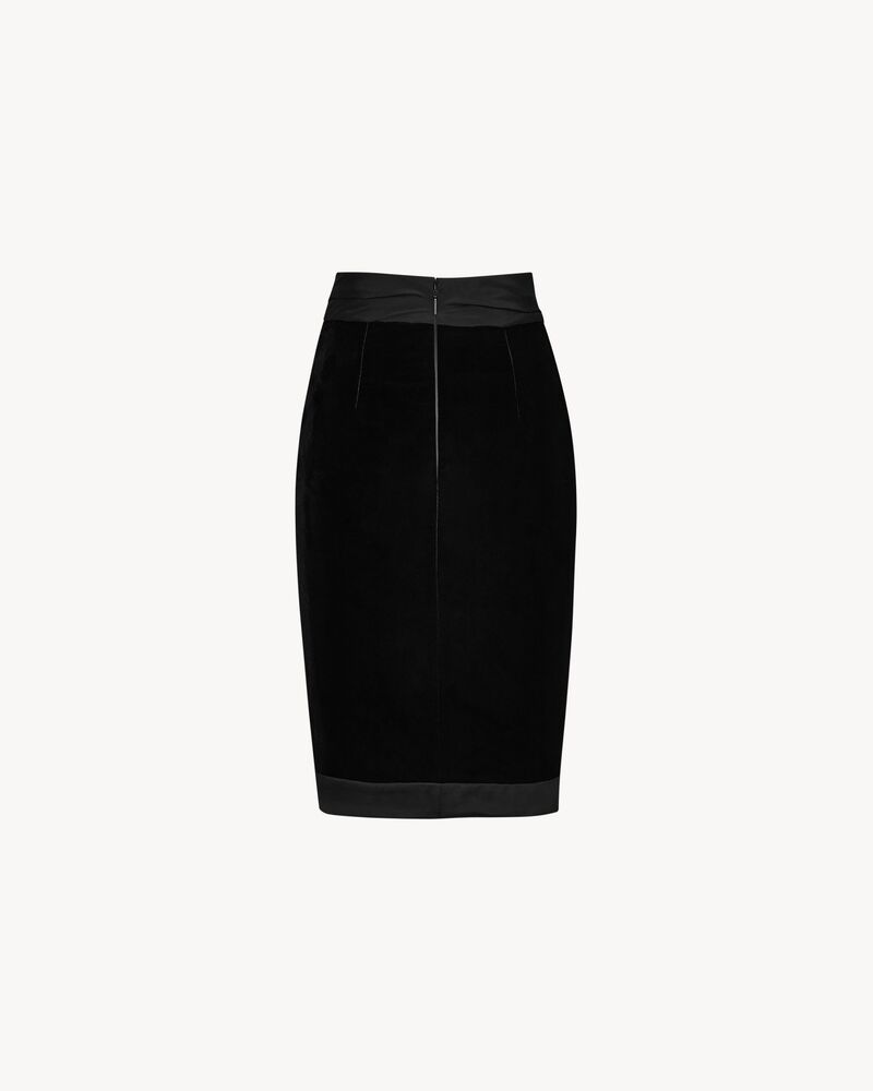 wrap skirt in velvet and satin