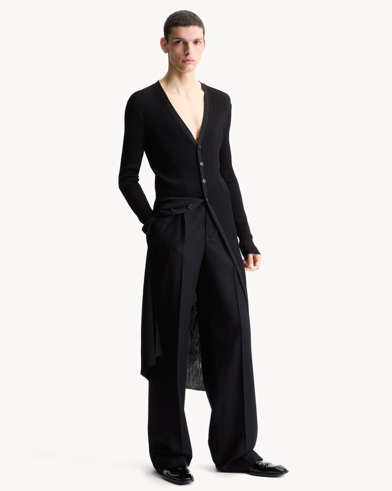 long cardigan in rib-knit
