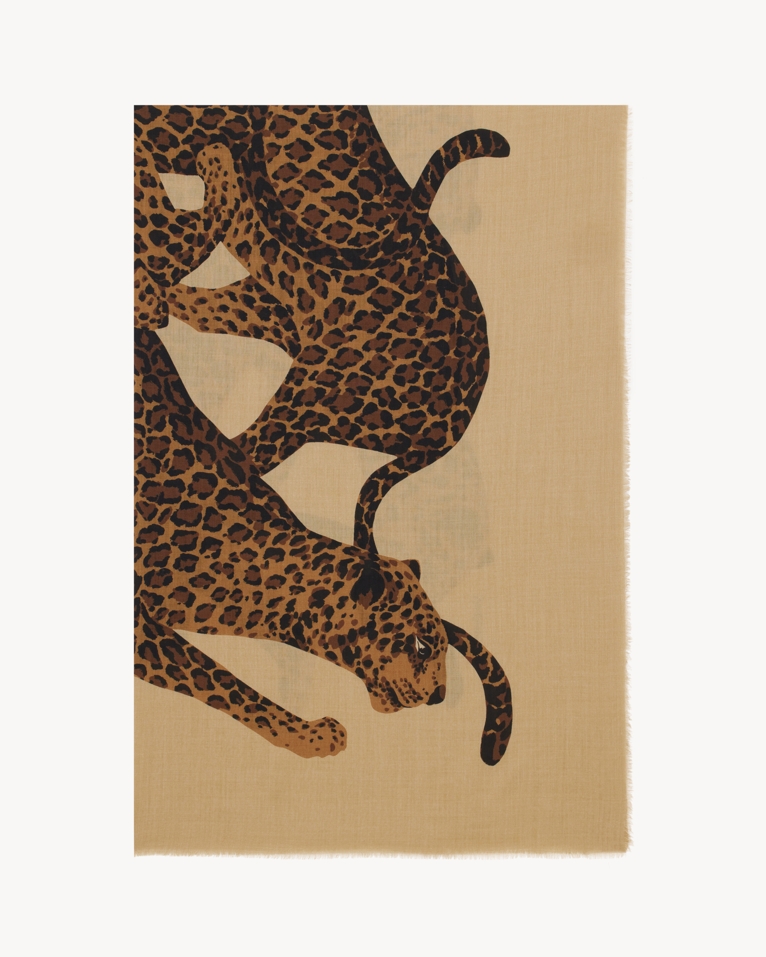 STOLA IN TWILL DI LANA MOTIVO LEOPARDO