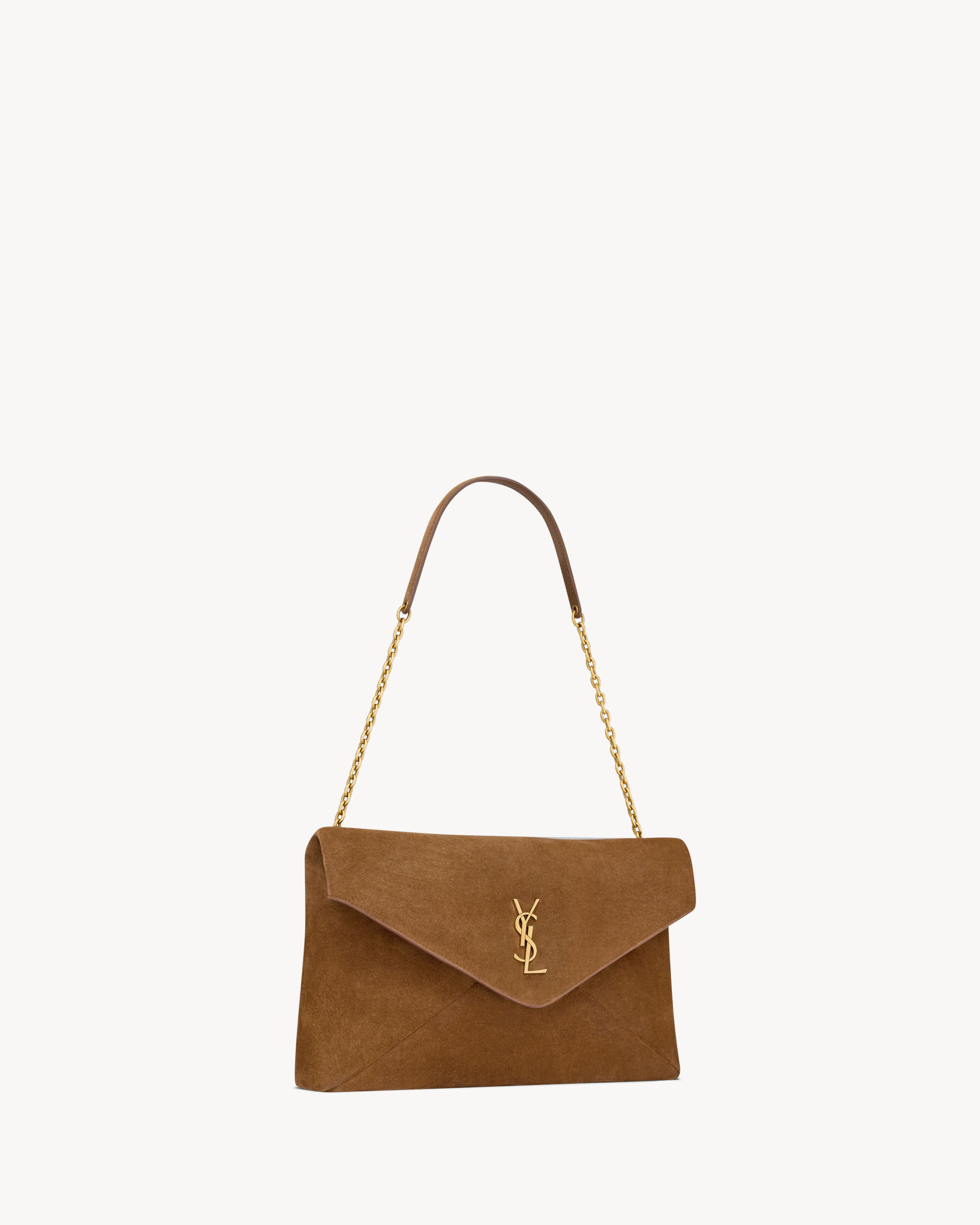 CASSANDRE large pouch on chain in suede