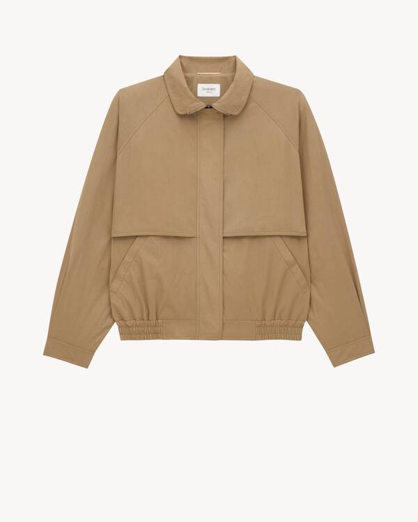 サンローラン コットンジャケット SAINT LAURENT jacket in cotton in Brown | Saint Laurent | YSL EN-US