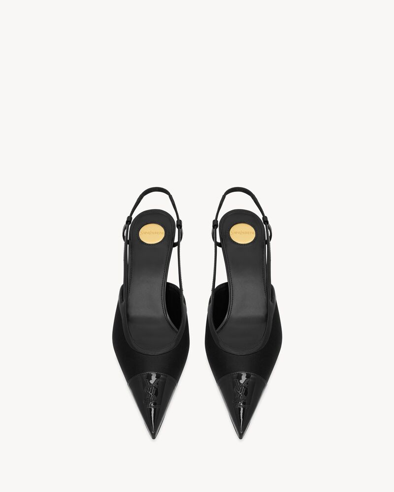 Zapatos de salón slingback Renée de crepé de satén y charol