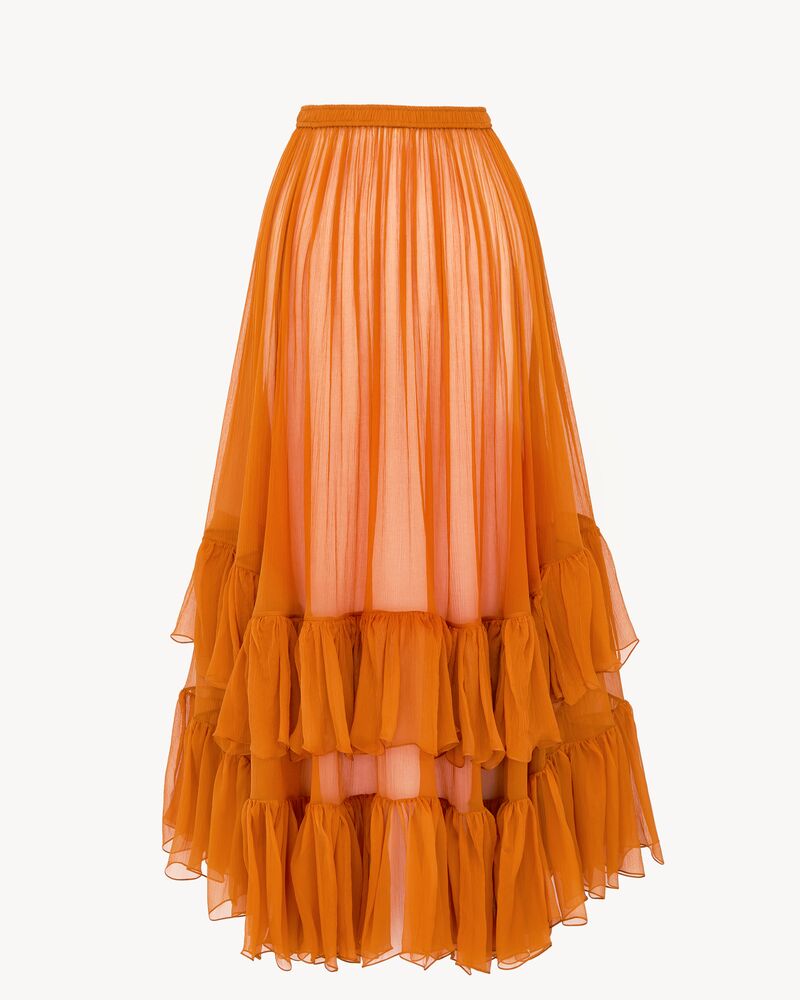 skirt in silk crepon muslin