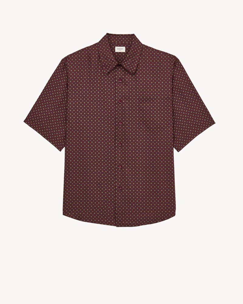 shirt in hexagon silk twill