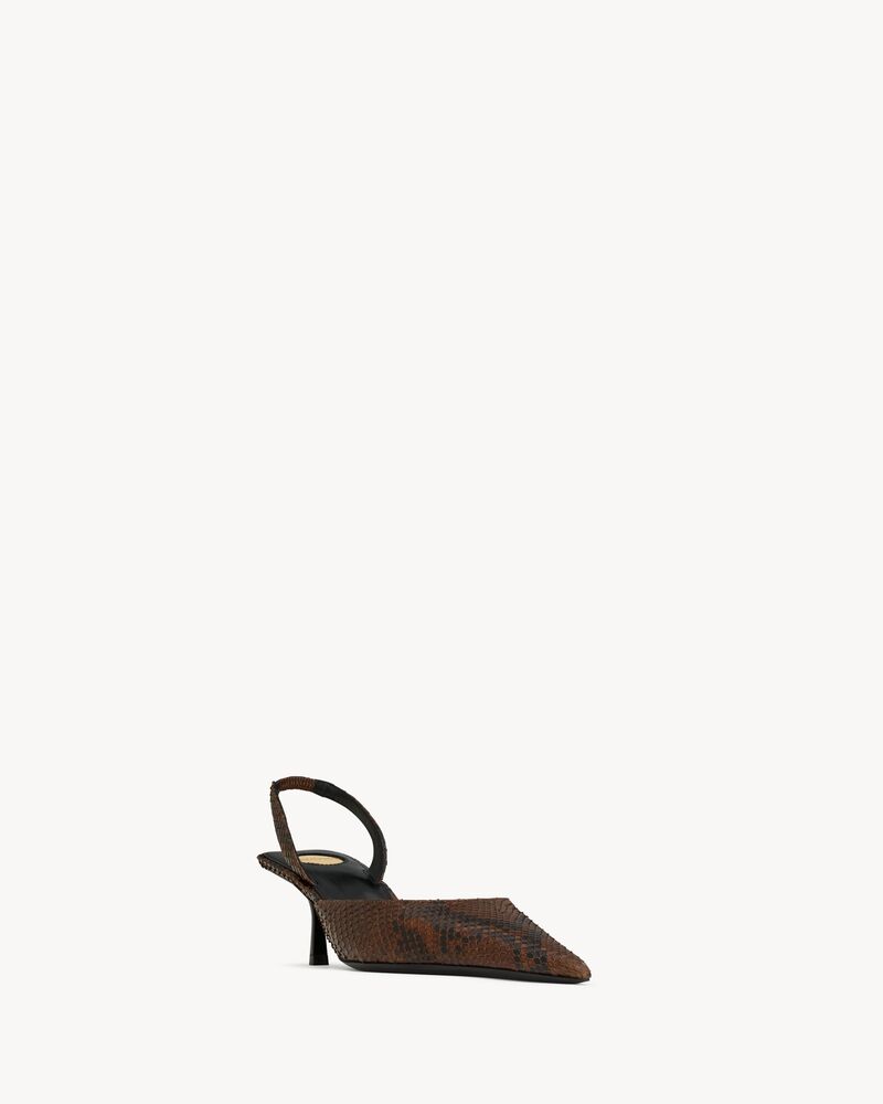 Zapatos de salón slingback de piel de pitón