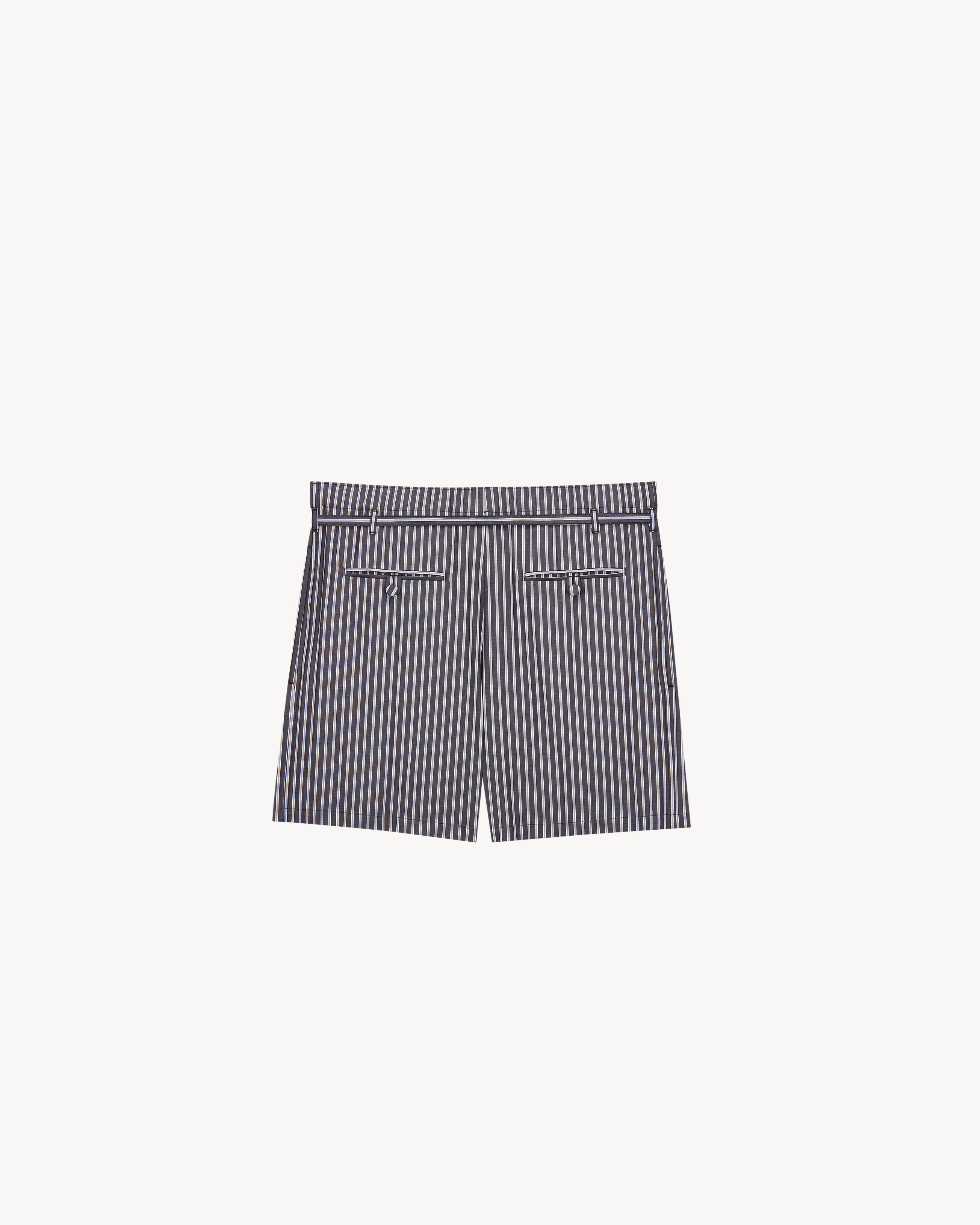 lounge shorts in striped cotton poplin