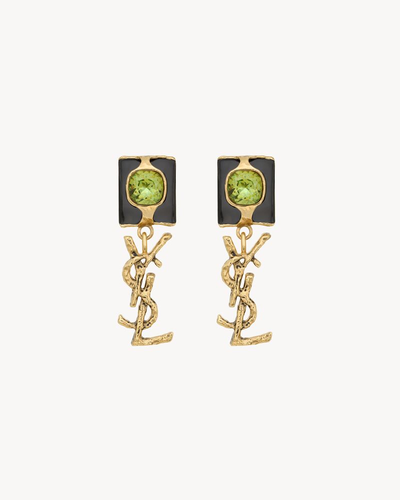 CASSANDRE pendant earrings in glass and enamel