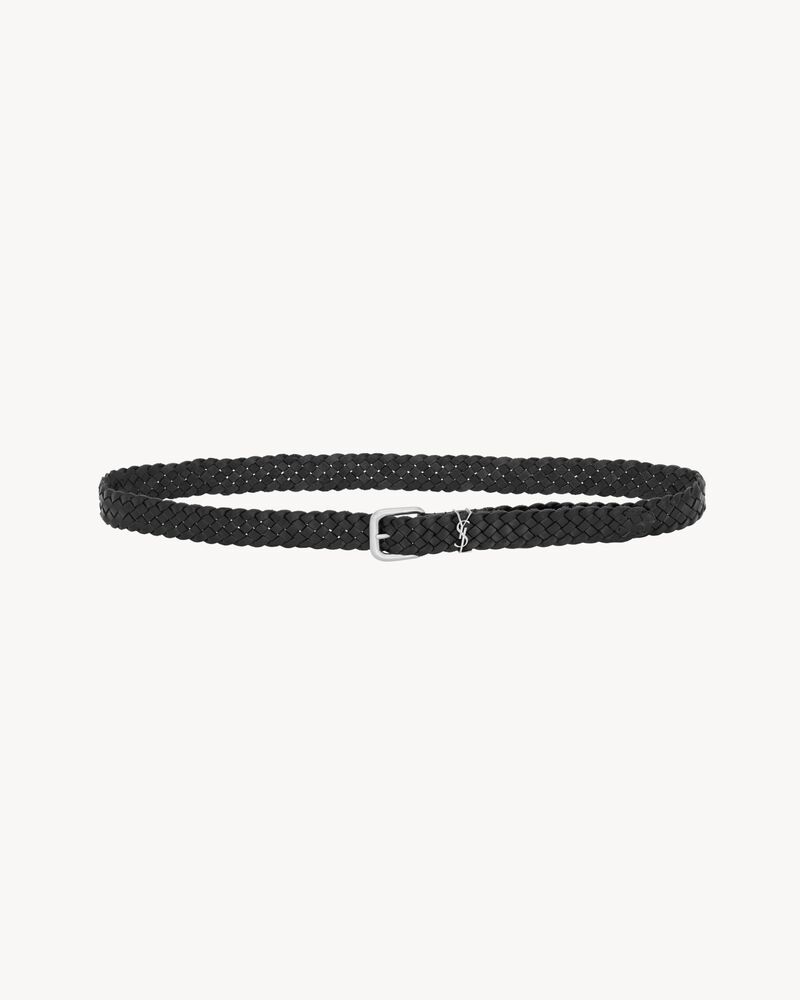 CASSANDRE rectangular buckle belt in woven leather
