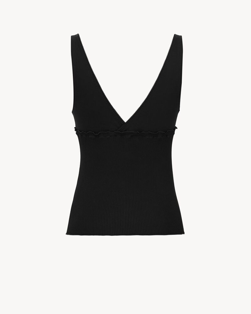 CASSANDRE tank top in ribbed silk jersey