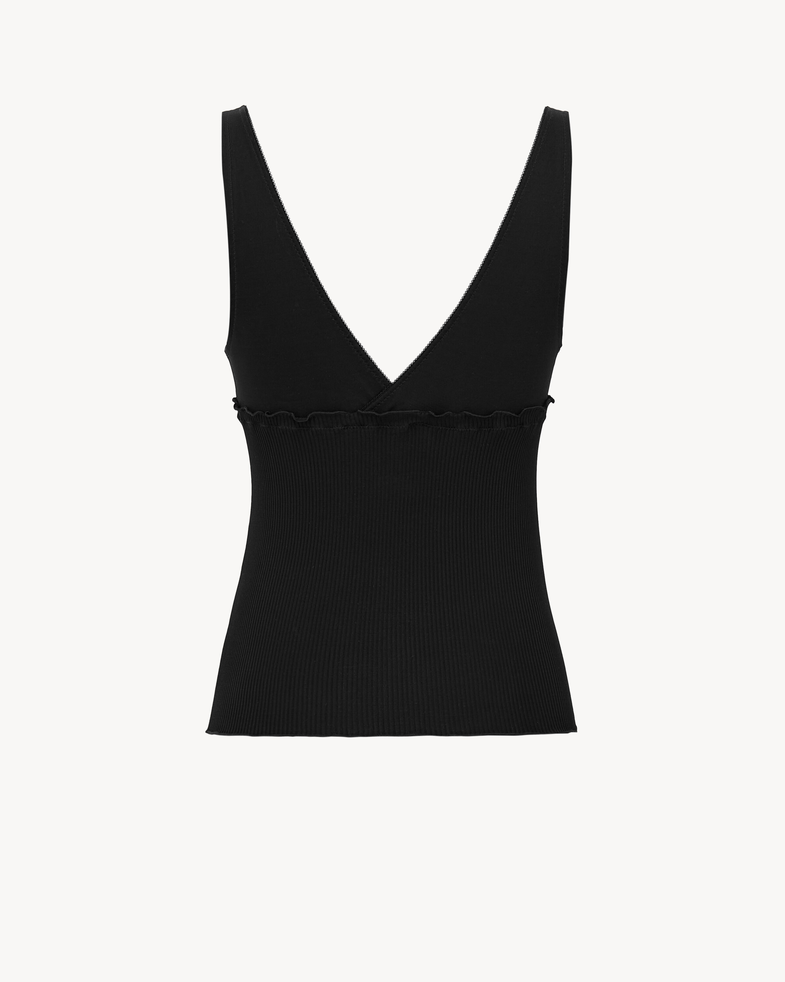 CASSANDRE tank top in ribbed silk jersey