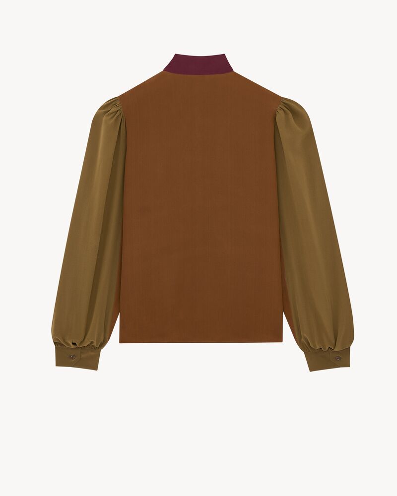 chevron blouse in silk crepe de chine