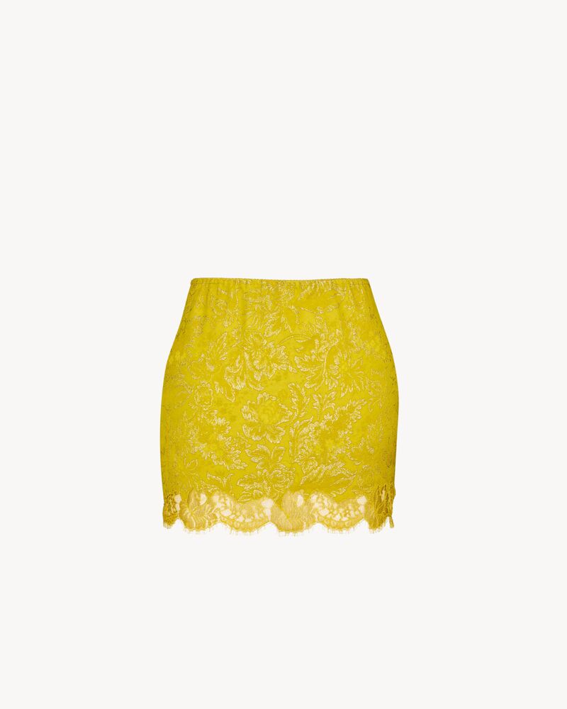 baroque mini skirt in jacquard and lace