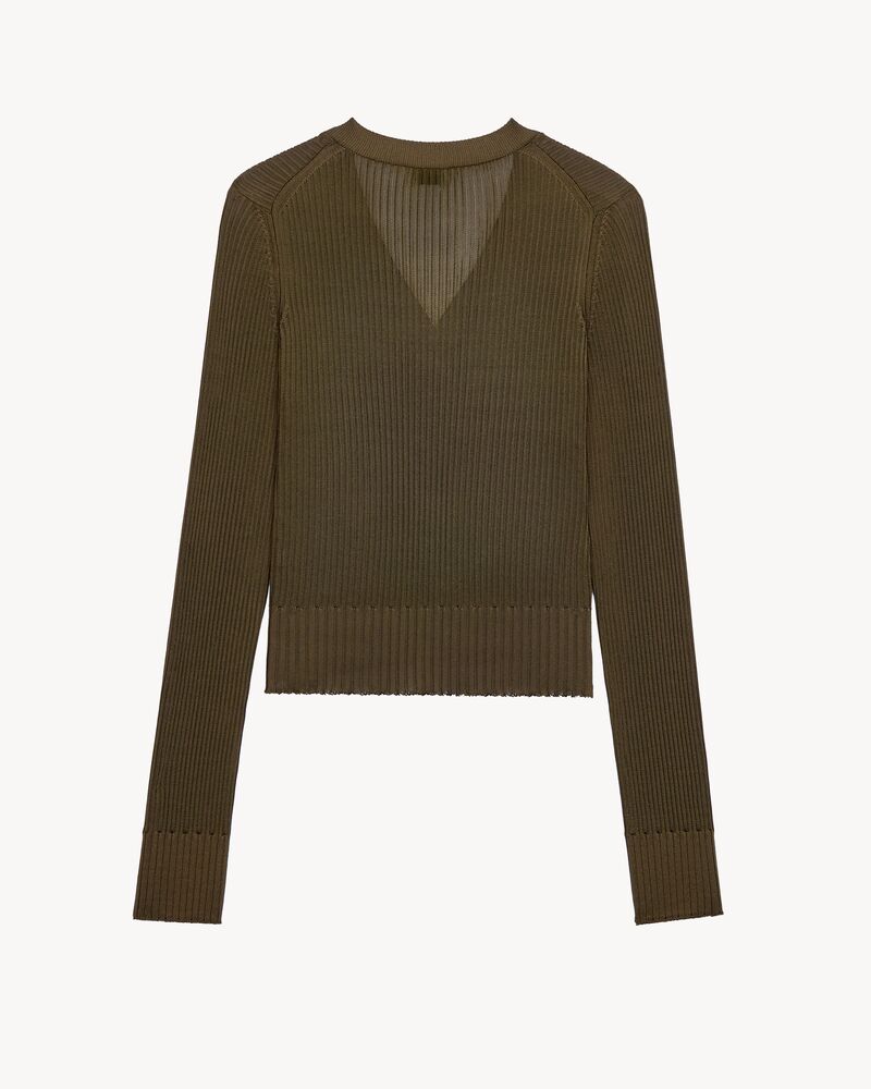 cardigan in ribbed knit