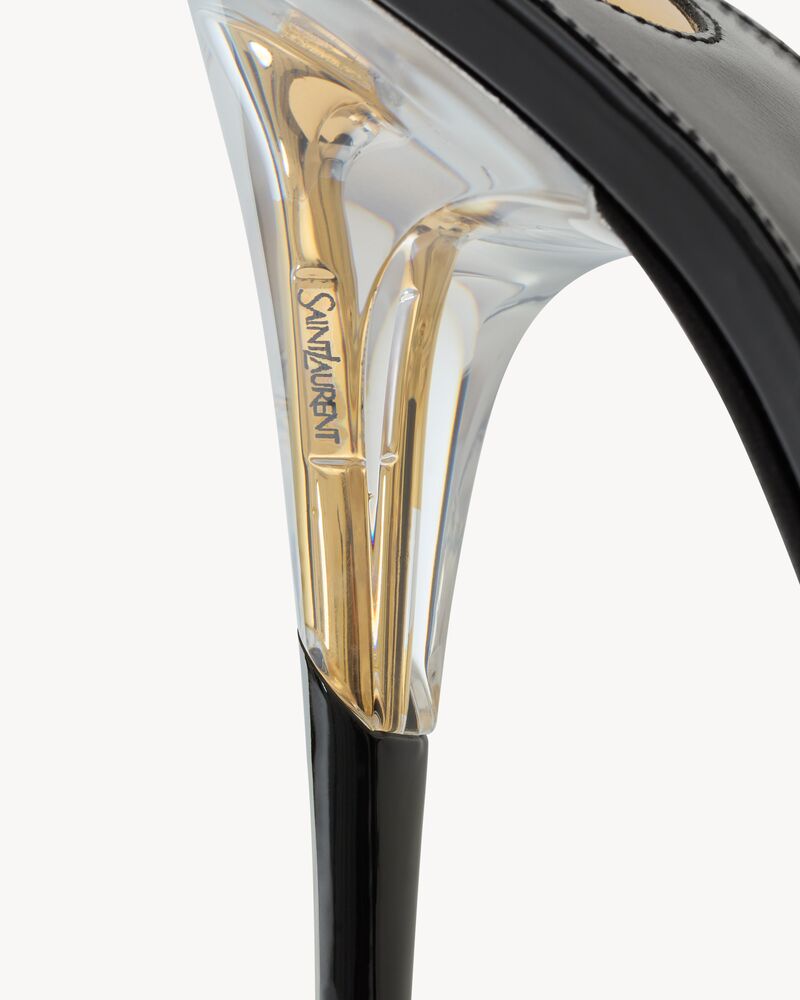 ROMY slingback pumps in TPU, satin, and patent leather
