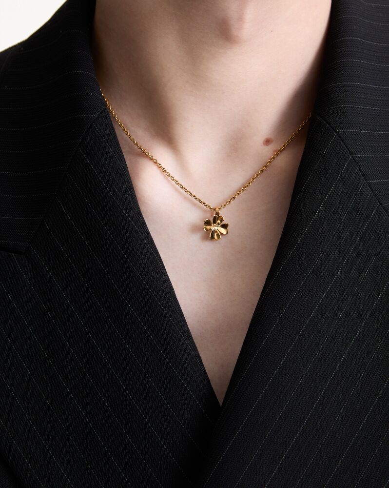 clover necklace in metal