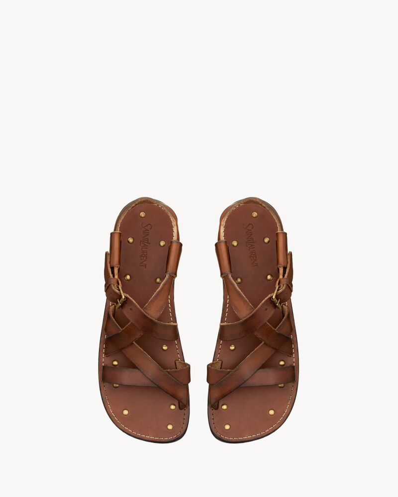 CHEEVER sandals in smooth leather in Brown | Saint Laurent | YSL EN-US