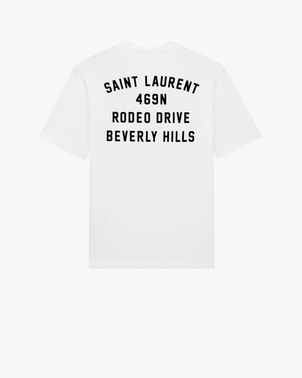 SAINT LAURENT BEVERLY HILLS T-SHIRT in White | Saint Laurent | YSL US