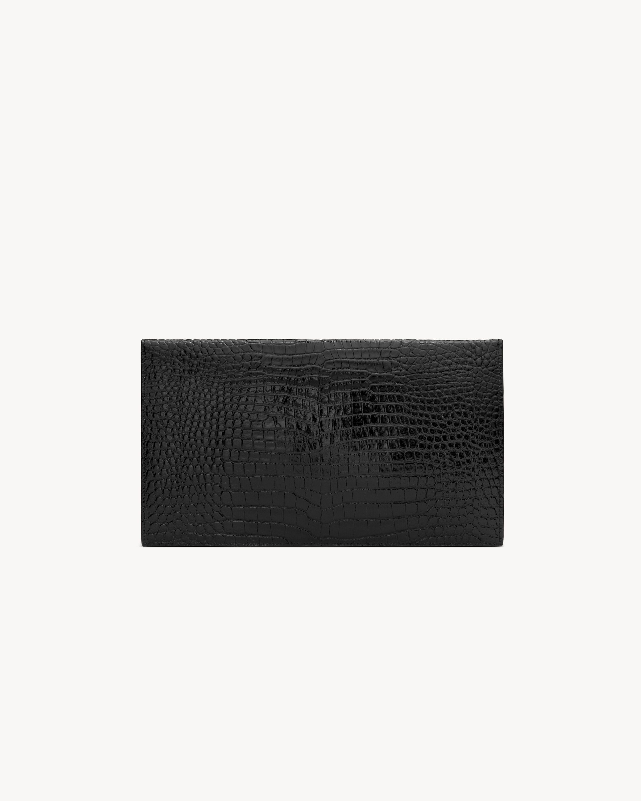 UPTOWN pouch in CROCODILE-EMBOSSED shiny leather