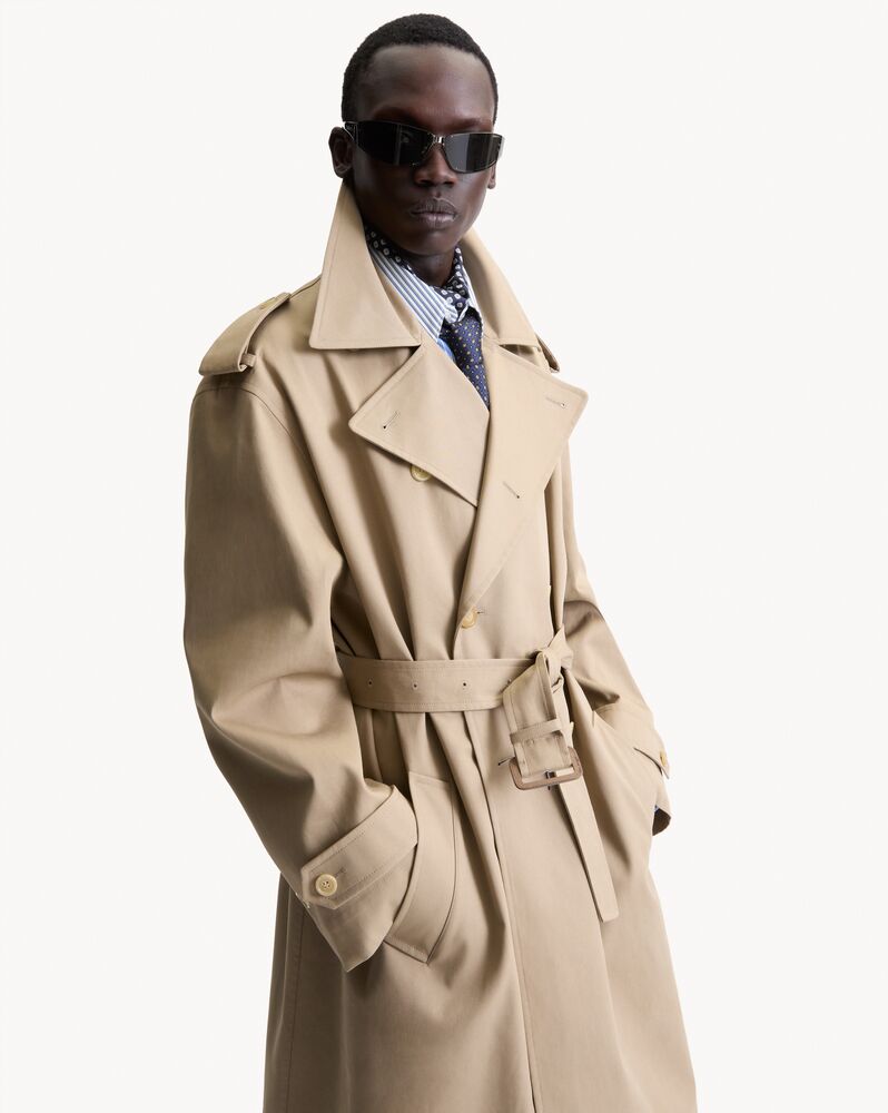 trench coat in bonded cotton
