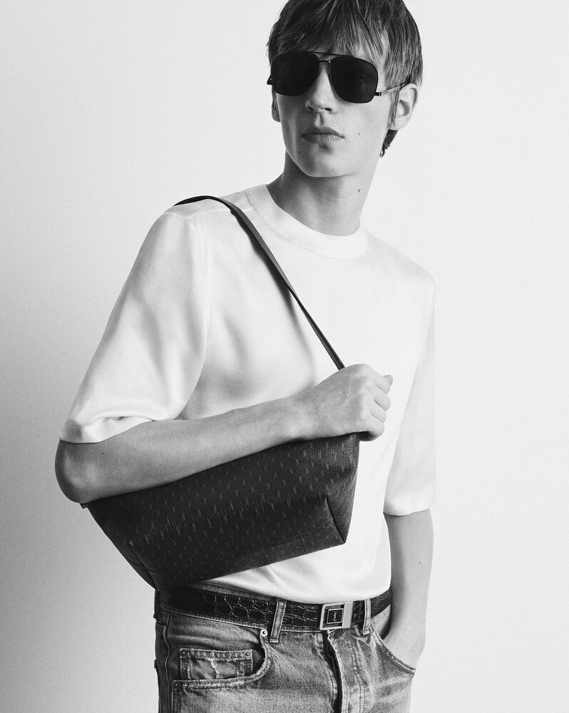 BOLSA CROSSBODY LE MONOGRAMME EM CANVAS CASSANDRE E COURO LISO