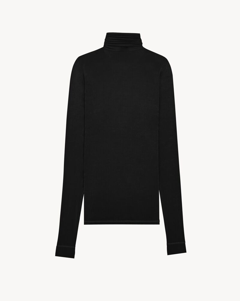 Rollkragentop aus Stretch-Jersey